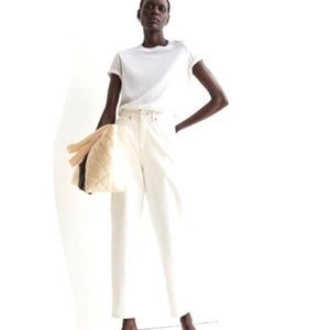 H&M white loose mom jeans